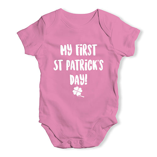 Funny Baby Clothes My First St Patrick's Day Baby Unisex Baby Grow Bodysuit 18-24 Months Pink