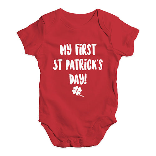 Funny Infant Baby Bodysuit My First St Patrick's Day Baby Unisex Baby Grow Bodysuit 6-12 Months Red