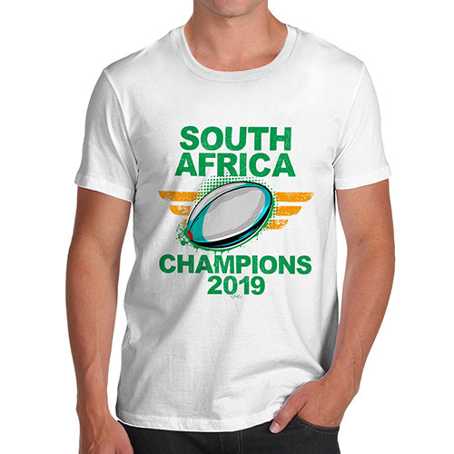 Mens Funny Sarcasm T Shirt South Africa Rugby Champions 2019 Men's T-Shirt Small White