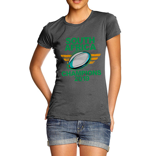 Funny T Shirts For Mum South Africa Rugby Champions 2019 Women's T-Shirt Small Dark Grey