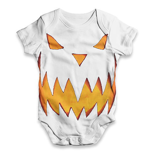 Spooky Halloween Pumpkin Smile Baby Unisex ALL-OVER PRINT Baby Grow Bodysuit