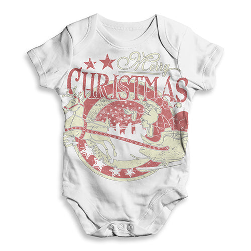 Merry Christmas Distress Print Baby Unisex ALL-OVER PRINT Baby Grow Bodysuit