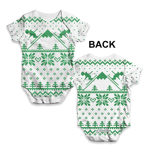 Ski Christmas Sweater Print Baby Unisex ALL-OVER PRINT Baby Grow Bodysuit