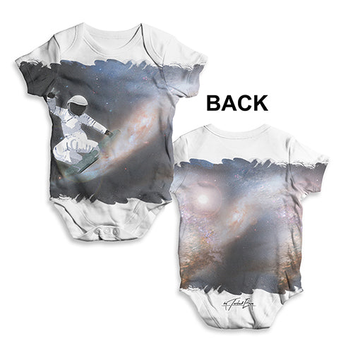 ALL-OVER PRINT Baby Bodysuit Space Surfing Baby Unisex ALL-OVER PRINT Baby Grow Bodysuit 18-24 Months White