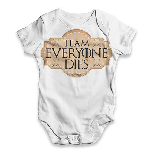 Team Everyone Dies Baby Unisex ALL-OVER PRINT Baby Grow Bodysuit