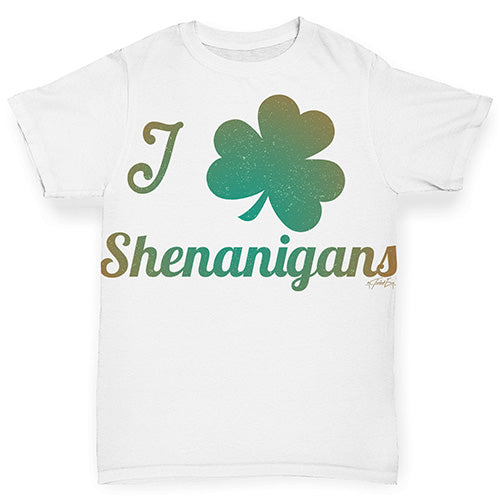 Baby Boy Clothes I Love Shamrock Shenanigans Irish Green Baby Toddler ALL-OVER PRINT Baby T-shirt 18-24 Months White