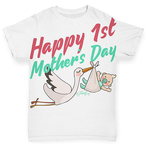 Happy 1st Mother's Day Stork Baby Toddler ALL-OVER PRINT Baby T-shirt