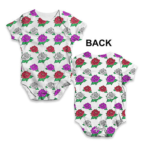 Coloured Roses Pattern Baby Unisex ALL-OVER PRINT Baby Grow Bodysuit