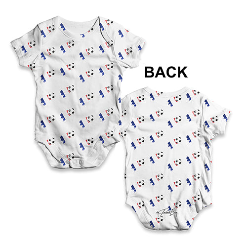 France Football Soccer Flag Paint Splat Baby Unisex ALL-OVER PRINT Baby Grow Bodysuit