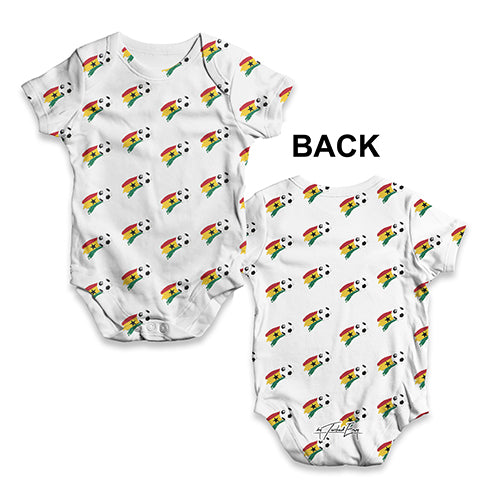Ghana Football Flag Paint Splat Baby Unisex ALL-OVER PRINT Baby Grow Bodysuit