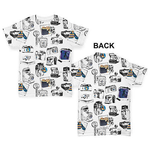 Vintage Camera Photographs Baby Toddler ALL-OVER PRINT Baby T-shirt