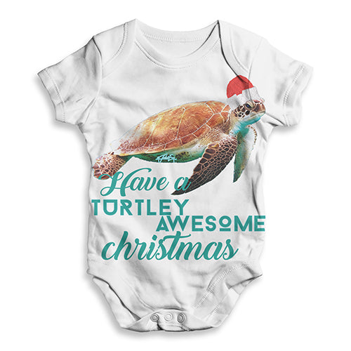 Turtley Awesome Christmas Baby Unisex ALL-OVER PRINT Baby Grow Bodysuit
