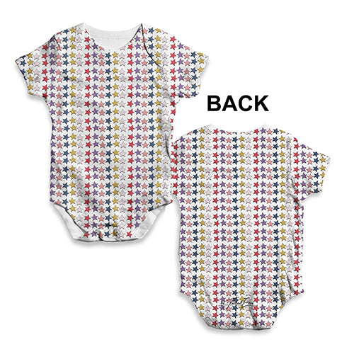 Multicoloured Stars Pattern Baby Unisex ALL-OVER PRINT Baby Grow Bodysuit