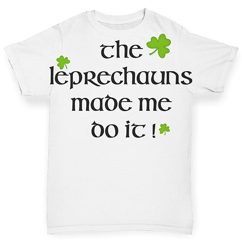 Baby Boy Clothes The Leprechaun Made Me Do It Baby Toddler ALL-OVER PRINT Baby T-shirt 0-3 Months White