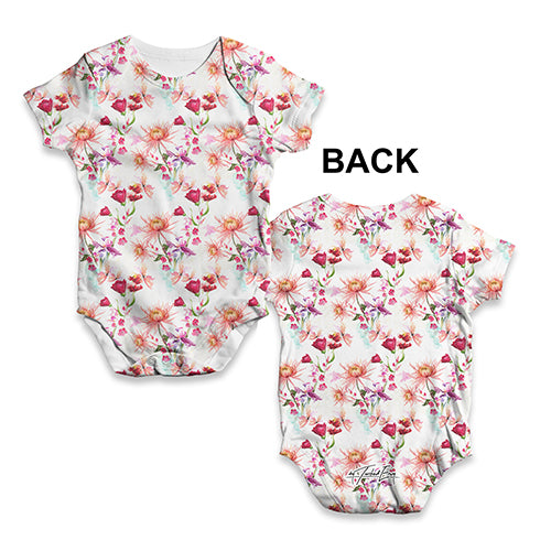 Faded Floral Watercolor Pattern Baby Unisex ALL-OVER PRINT Baby Grow Bodysuit