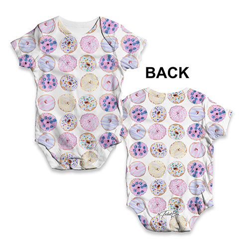 Pink Donuts Pattern Baby Unisex ALL-OVER PRINT Baby Grow Bodysuit