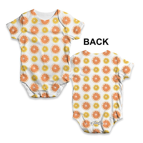 Oranges And Lemons Pattern Baby Unisex ALL-OVER PRINT Baby Grow Bodysuit