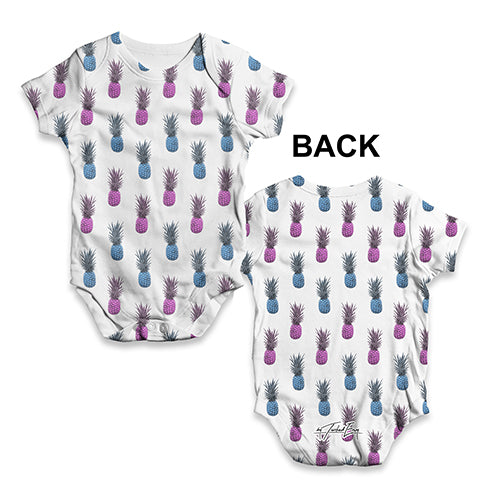Pink And Blue Pineapples Pattern Baby Unisex ALL-OVER PRINT Baby Grow Bodysuit
