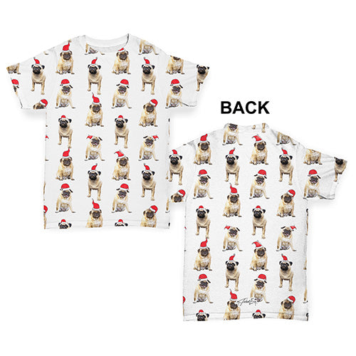 Santa Hat Pugs Pattern Baby Toddler ALL-OVER PRINT Baby T-shirt