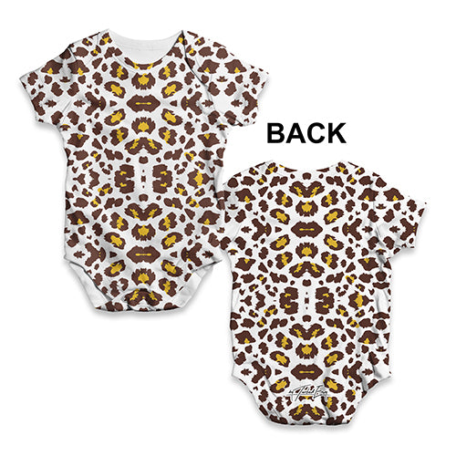 ALL-OVER PRINT Babygrow Baby Romper Leopard Print Pattern Baby Unisex ALL-OVER PRINT Baby Grow Bodysuit 3 - 6 Months White