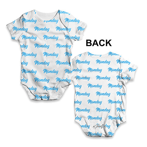 Baby Onesies Monday Repeat Pattern Baby Unisex ALL-OVER PRINT Baby Grow Bodysuit 0-3 Months White