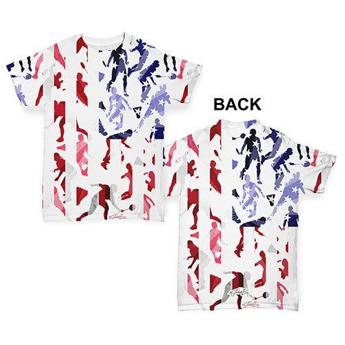 USA Badminton Silhouette Baby Toddler ALL-OVER PRINT Baby T-shirt