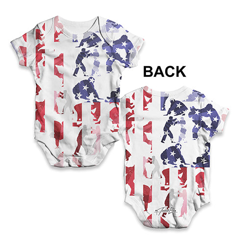 USA Judo Collage Baby Unisex ALL-OVER PRINT Baby Grow Bodysuit