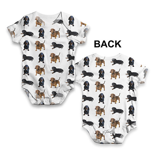 Dachshunds Pattern Baby Unisex ALL-OVER PRINT Baby Grow Bodysuit