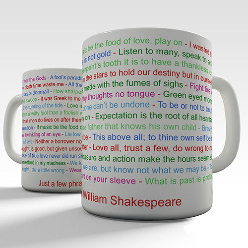 William Shakespeare Phrase Novelty Mug