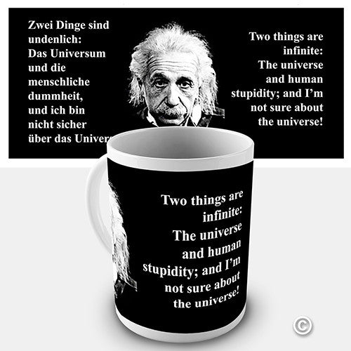 Einstein The Universe And Human Stupidity Novelty Mug