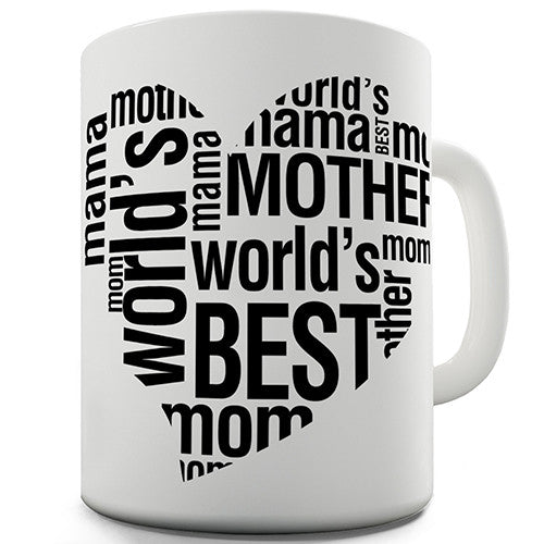 World's Best Mum Heart Novelty Mug