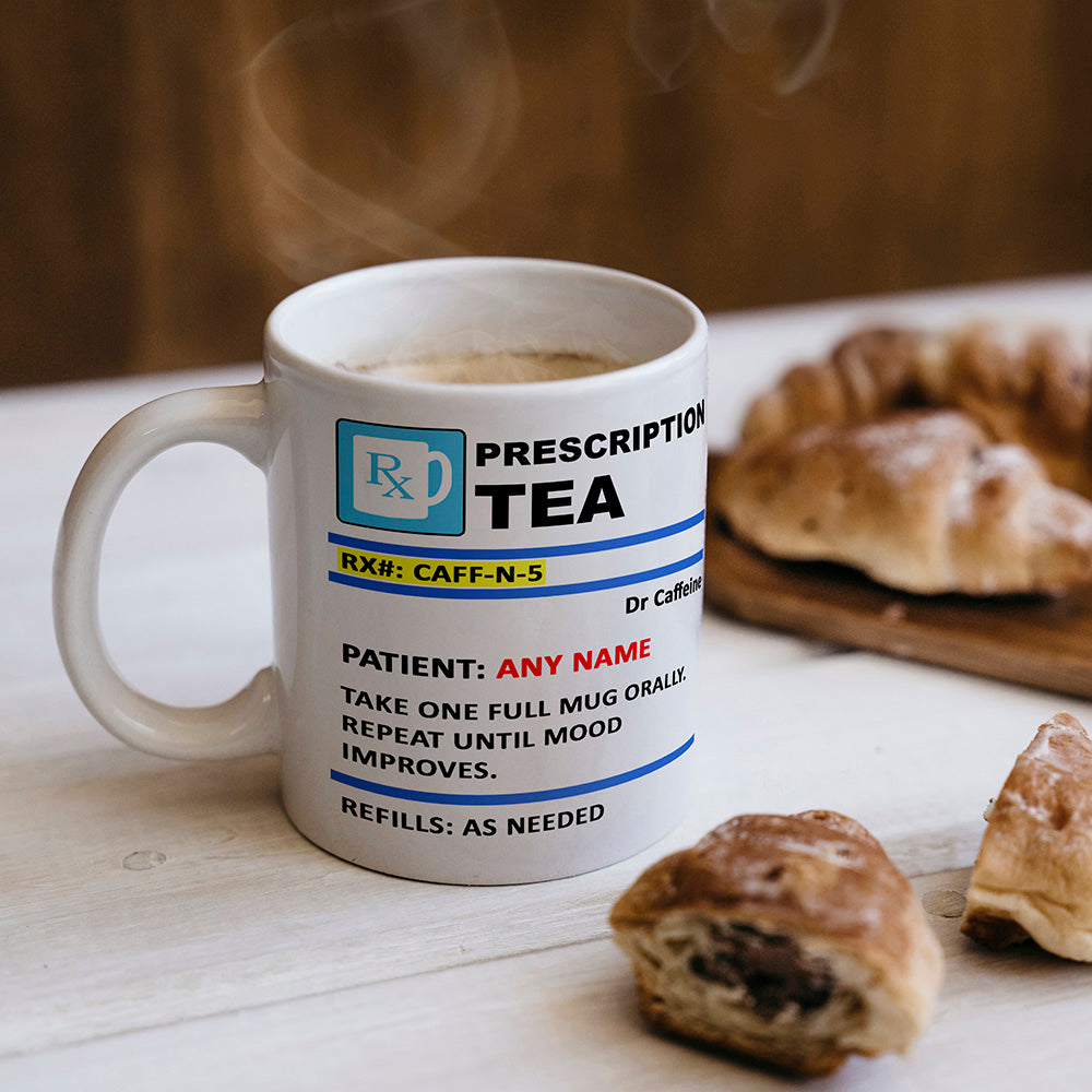 Personalised Tea Prescription Ceramic Novelty Mug