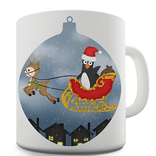 Santa Guin On Sledge Novelty Mug