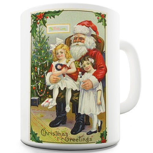 Christmas Card Santa Hug Novelty Mug