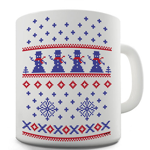 Snowman Sweater Pattern Novelty Mug