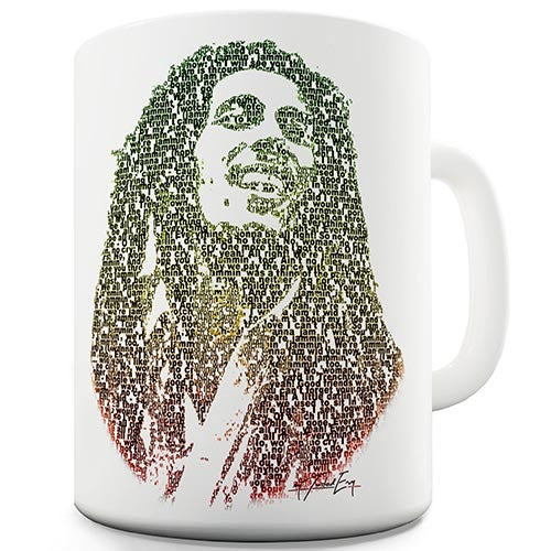 Bob Marley Text Novelty Mug