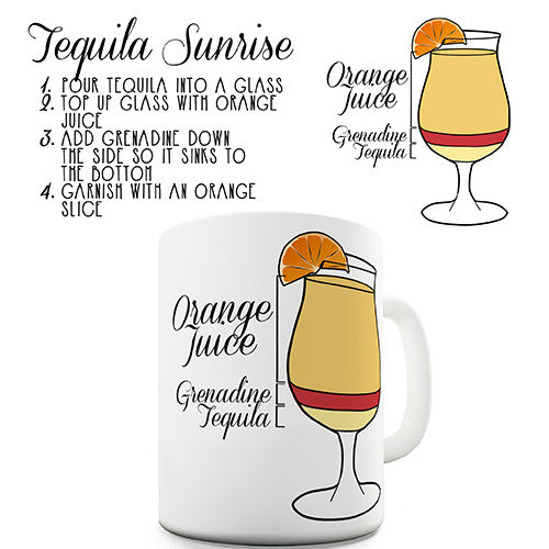 Tequila Sunrise Cocktail Recipe Novelty Mug