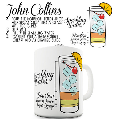 John Collins Cocktail Recipe Novelty Mug