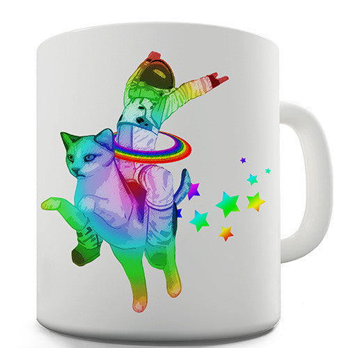 Space Cat Ride Funny Mug