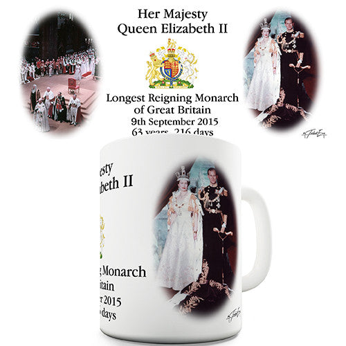 63 Years Reigning Her Majesty Queen Elizabeth II Novelty Mug