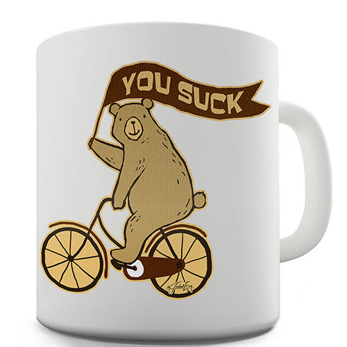 Cycling Bears You Suck Novelty Mug