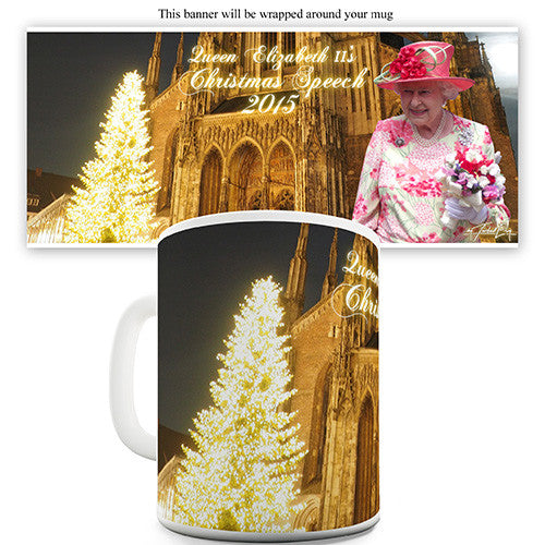Queen Elizabeth II Christmas Tree Speech Novelty Mug