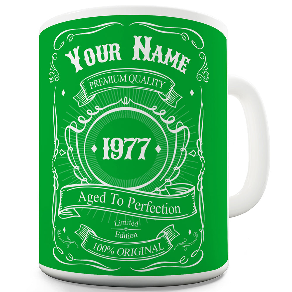 Personalised Green Birthday Aged To Perfection Mug - Unique Coffee Mug, Coffee Cup