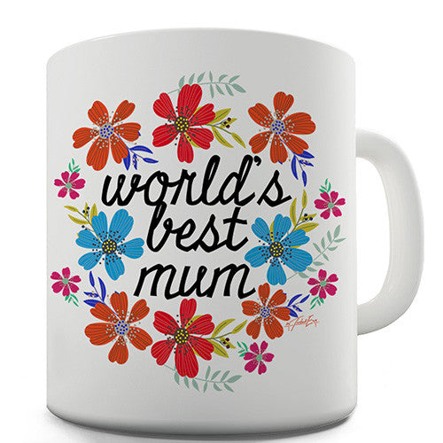 World's Best Mum Flowers Novelty Mug