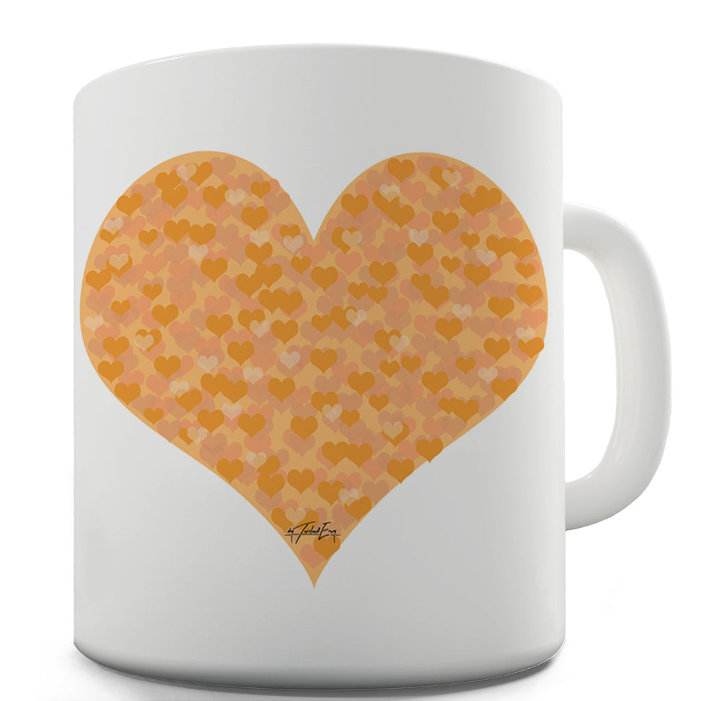 Orange Heart Funny Novelty Mug Cup