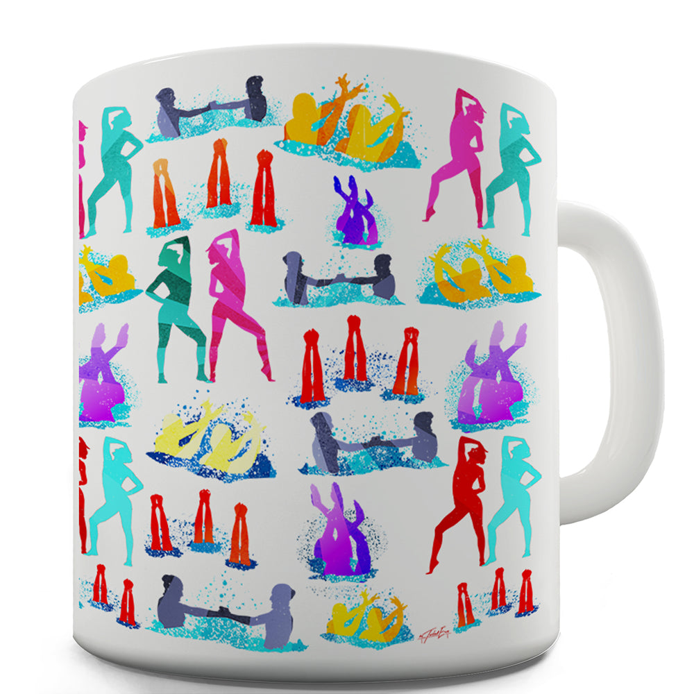 Synchronised Swimming Rainbow Collage Funny Mugs For Women