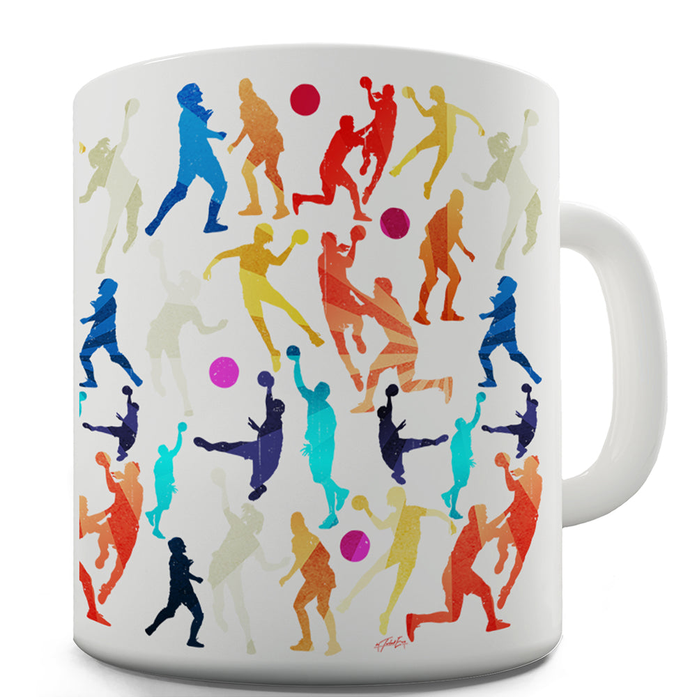 Handball Rainbow Collage Ceramic Novelty Gift Mug