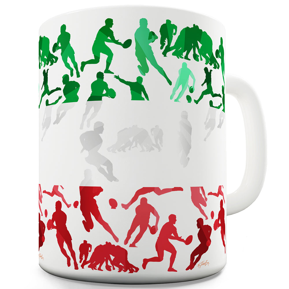 Italy Rugby Collage Ceramic Funny Mug