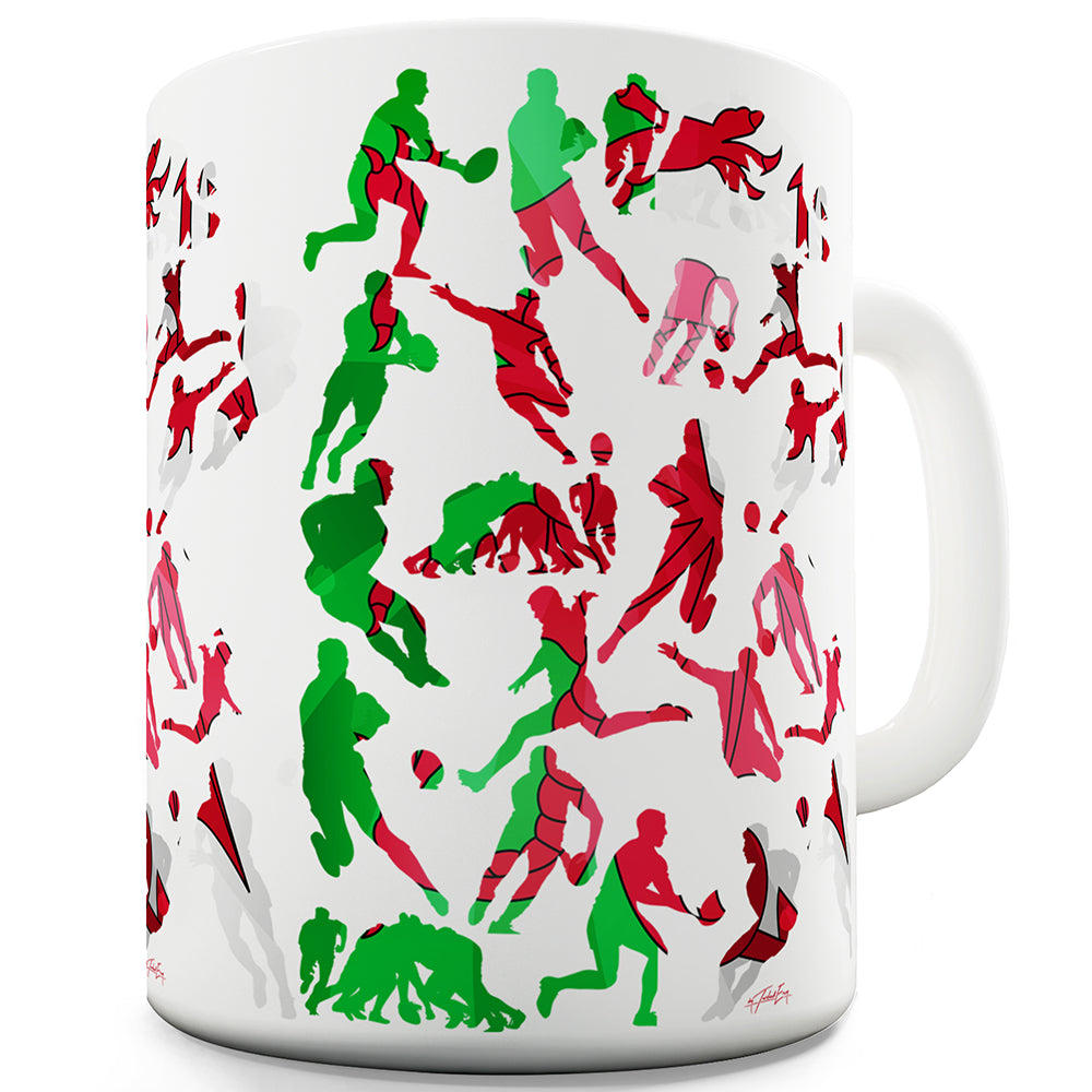 Wales Rugby Collage Ceramic Mug