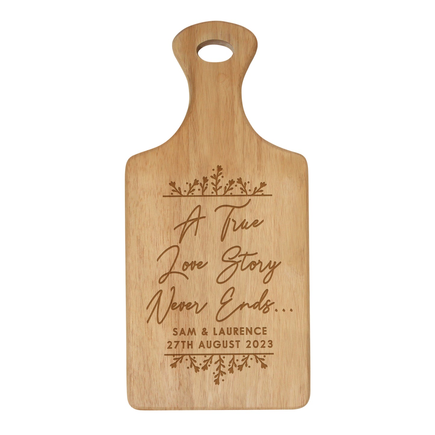 Personalised True Love Story Wooden Paddle Board